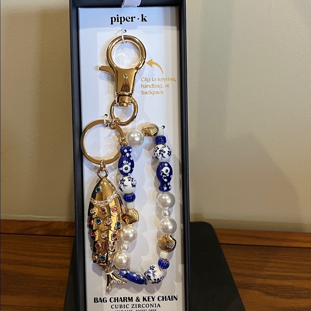Piper K | Fish Bag Charm w/Gems - The Fish Moves